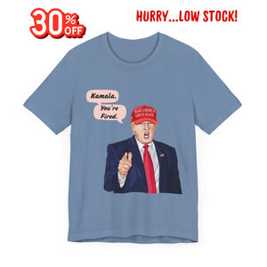 Trump "Kamala, You're Fired!" Cartoon Art X - Unisex T-Shirt